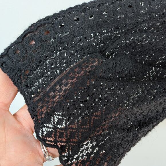 Y2K Patchwork Cardigan Topper Jacket Red Black Artsy Eclectic Lace Mesh Asian - Picture 7 of 11